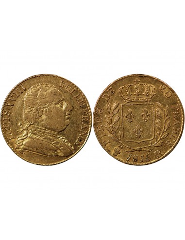 LOUIS XVIII - 20 FRANCS OR 1815 R LONDRES﻿