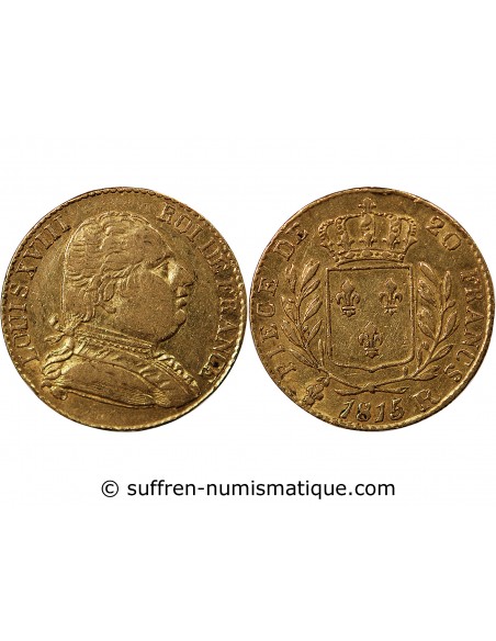 LOUIS XVIII - 20 FRANCS OR 1815 R LONDRES﻿