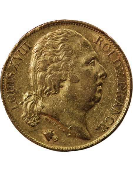 LOUIS XVIII - 20 FRANCS OR 1817 A PARIS