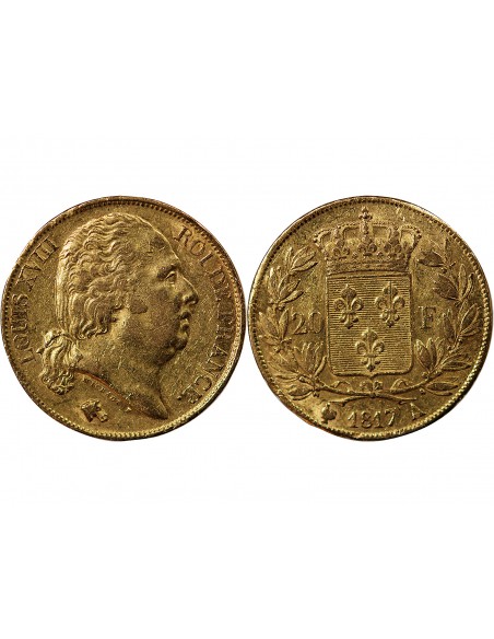 LOUIS XVIII - 20 FRANCS OR 1817 A PARIS