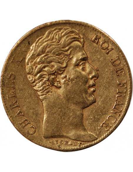20 FRANCS OR CHARLES X 1825 A PARIS "4,5 Feuilles"