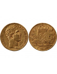 20 FRANCS OR CHARLES X 1825 A PARIS "4,5 Feuilles" 2