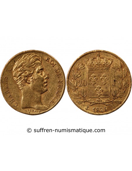 20 FRANCS OR CHARLES X 1825 A PARIS "4,5 Feuilles"