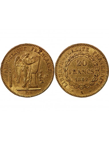 GENIE - 20 FRANCS OR 1849 A PARIS "Deuxième République"