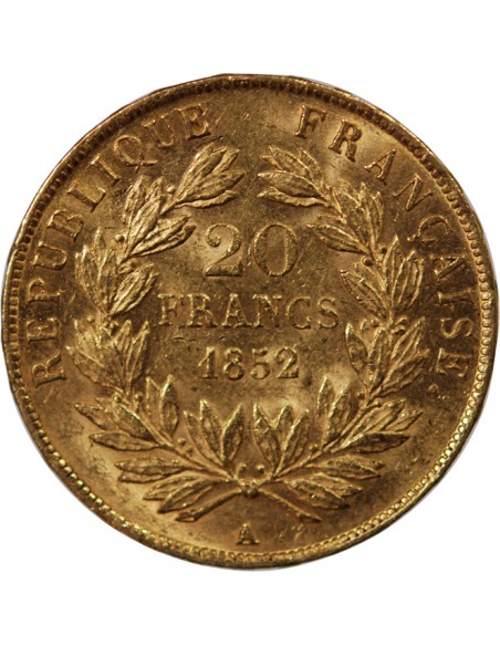 LOUIS-NAPOLEON BONAPARTE - 20 FRANCS OR 1852 A PARIS