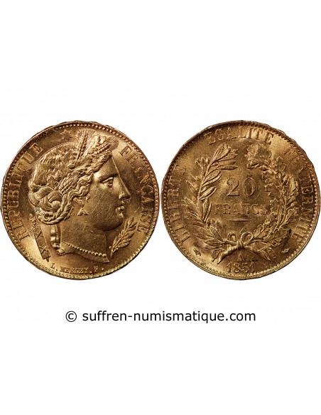CERES - 20 FRANCS OR 1851 A PARIS﻿