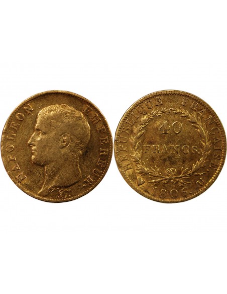 NAPOLEON Ier﻿ - 40 FRANCS OR 1806 U TURIN