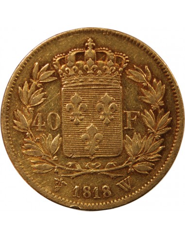 40 FRANCS OR LOUIS XVIII 1818 W LILLE