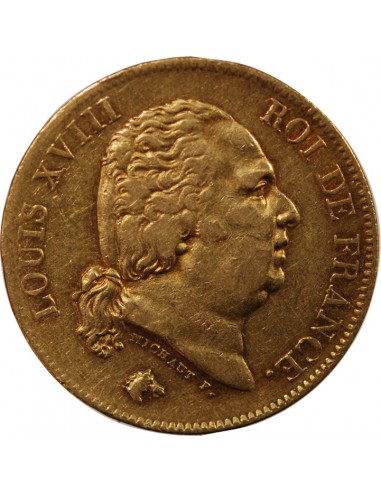40 FRANCS OR LOUIS XVIII 1818 W LILLE