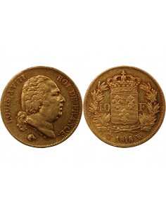 40 FRANCS OR LOUIS XVIII 1818 W LILLE 2