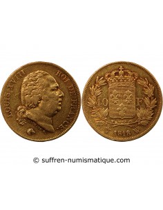 40 FRANCS OR LOUIS XVIII 1818 W LILLE