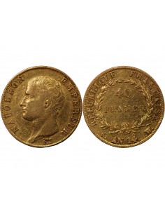 NAPOLEON Ier ﻿- 40 FRANCS OR Ier AN 14 W LILLE "calendrier révolutionnaire" 2