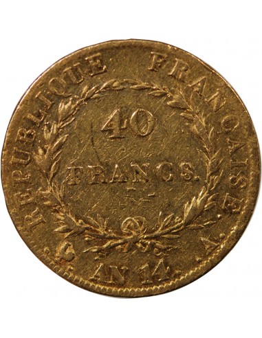 NAPOLEON Ier ﻿- 40 FRANCS OR Ier AN 14 A PARIS﻿ "calendrier révolutionnaire"