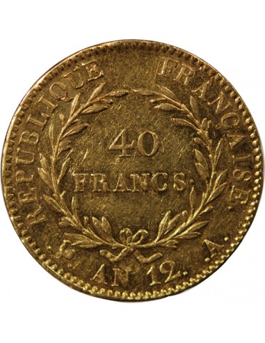 BONAPARTE 1er CONSUL﻿ - 40 FRANCS OR AN 12 A PARIS﻿