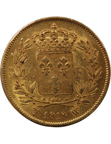 40 FRANCS OR LOUIS XVIII 1818 W LILLE