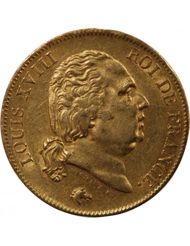 40 FRANCS OR LOUIS XVIII 1818 W LILLE
