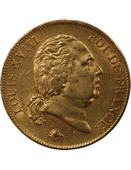 40 FRANCS OR LOUIS XVIII 1818 W LILLE