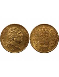 40 FRANCS OR LOUIS XVIII 1818 W LILLE 2