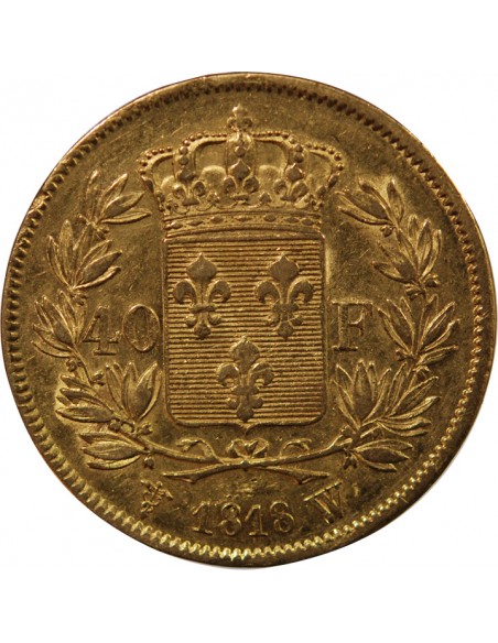 40 FRANCS OR LOUIS XVIII 1818 W LILLE