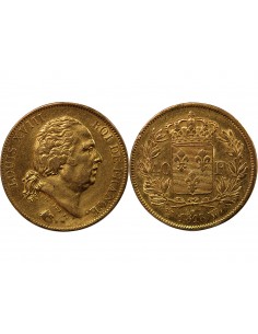 40 FRANCS OR LOUIS XVIII 1818 W LILLE 2