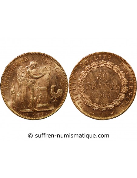 GENIE ﻿- 50 FRANCS OR 1904 A PARIS﻿