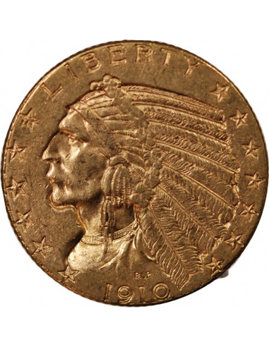 USA, INDIEN - 5 DOLLARS OR 1910 PHILADELPHIE