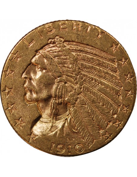 USA, INDIEN - 5 DOLLARS OR 1910 PHILADELPHIE