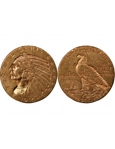 USA, INDIEN - 5 DOLLARS OR 1910 PHILADELPHIE