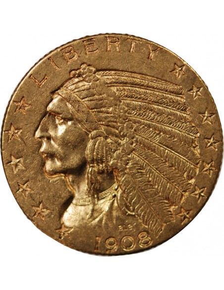 USA, INDIEN - 5 DOLLARS OR 1910 PHILADELPHIE