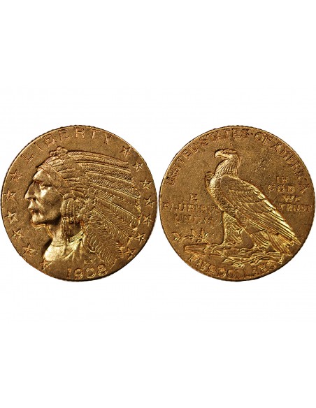 USA, INDIEN - 5 DOLLARS OR 1910 PHILADELPHIE