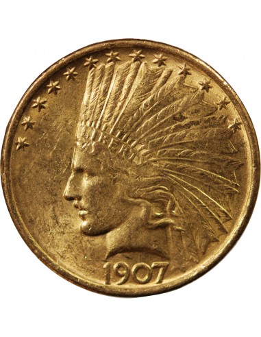 USA, INDIEN - 10 DOLLARS OR 1907 PHILADELPHIE