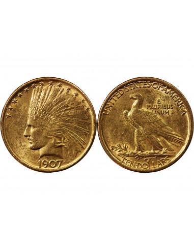 USA, INDIEN - 10 DOLLARS OR 1907 PHILADELPHIE