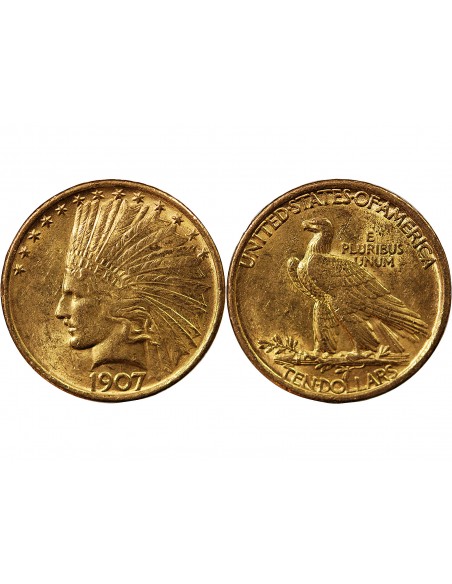 USA, INDIEN - 10 DOLLARS OR 1907 PHILADELPHIE