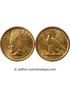 USA, INDIEN - 10 DOLLARS OR 1907 PHILADELPHIE
