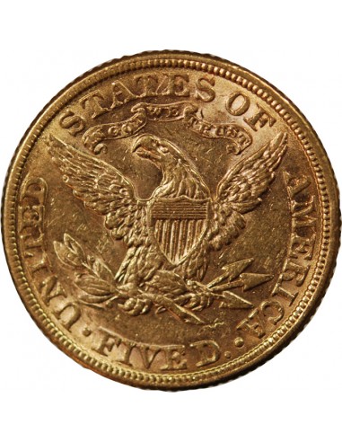 USA, LIBERTY - 5 DOLLARS OR 1882 PHILADELPHIE