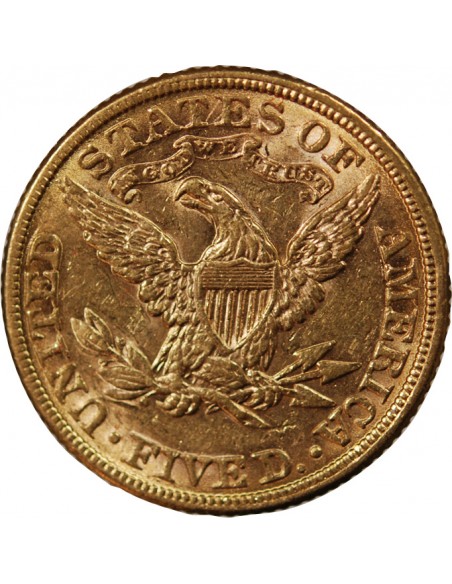 USA, LIBERTY - 5 DOLLARS OR 1882 PHILADELPHIE