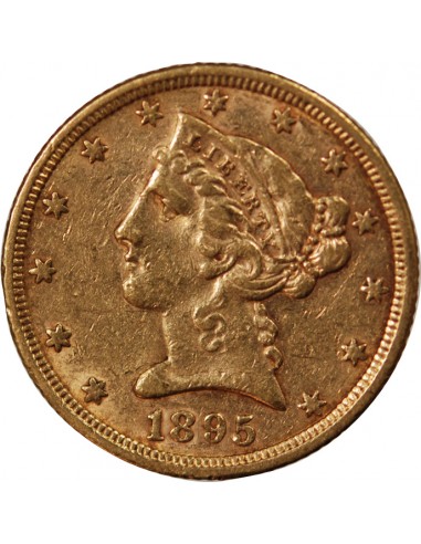 USA, LIBERTY - 5 DOLLARS OR 1895 PHILADELPHIE