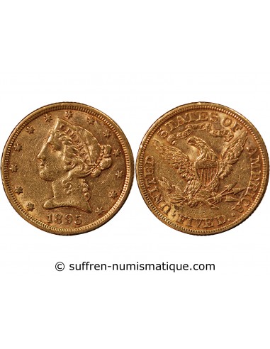 USA, LIBERTY - 5 DOLLARS OR 1895 PHILADELPHIE