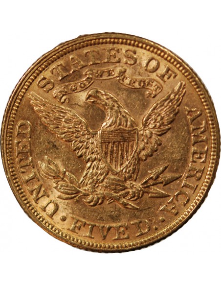 USA, LIBERTY - 5 DOLLARS OR 1892 PHILADELPHIE