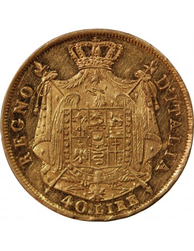 ITALIE, NAPOLEON﻿ 1er - 40 LIRE OR 1814 M MILAN