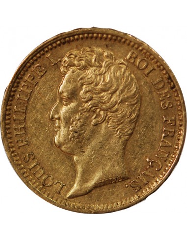 LOUIS PHILIPPE﻿ Ier - 20 FRANCS OR 1831 W LILLE "Tête Nue Tranche en Relief"﻿