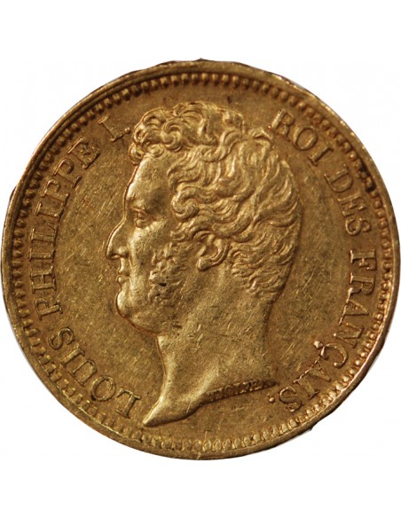 LOUIS PHILIPPE﻿ Ier - 20 FRANCS OR 1831 W LILLE "Tête Nue Tranche en Relief"﻿