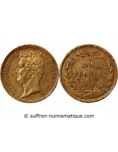 LOUIS PHILIPPE﻿ Ier - 20 FRANCS OR 1831 W LILLE "Tête Nue Tranche en Relief"﻿