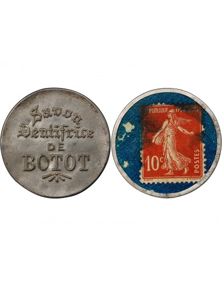 SAVON DENTIFRICE DE BOTOT - TIMBRE MONNAIE 10 Cts Rouge