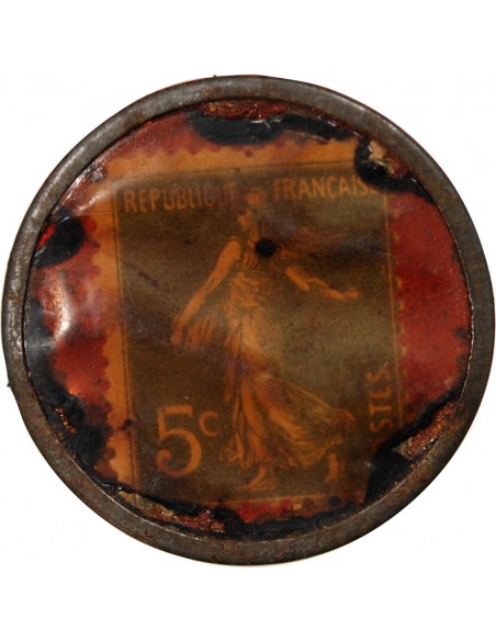 DENTIFRICE DES BENEDICTINS DE SOULAC - TIMBRE MONNAIE 5 Cts VERT