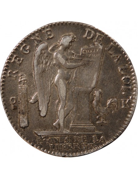 LOUIS XVI CONSTITUTION - ECU DE 6 LIVRES 1793 K BORDEAUX