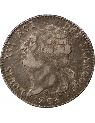 LOUIS XVI CONSTITUTION - ECU DE 6 LIVRES 1793 K BORDEAUX