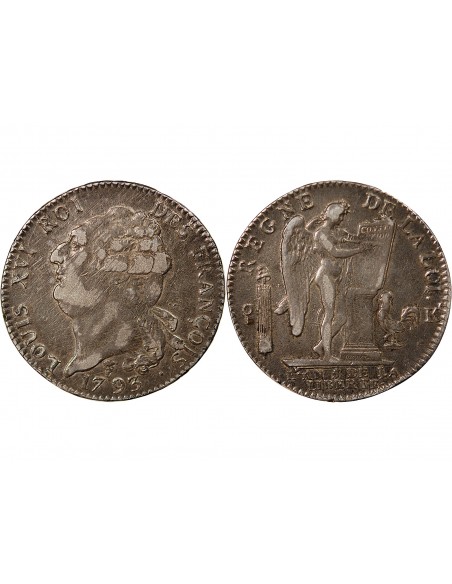 LOUIS XVI CONSTITUTION - ECU DE 6 LIVRES 1793 K BORDEAUX