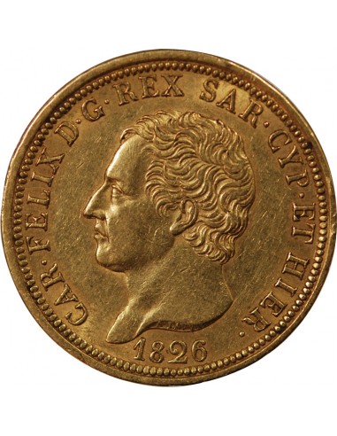 ITALIE, SARDAIGNE, CHARLES FELIX - 80 LIRE OR 1826 TURIN
