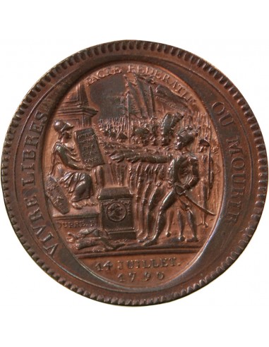 MONNAIE DE CONFIANCE - MONNERON 5 SOLS AU SERMENT 1792 L'AN IV